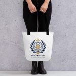 Asgardian Tote Bag, White Base, Black Strap