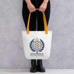 Asgardian Tote Bag, White Base, Yellow Strap